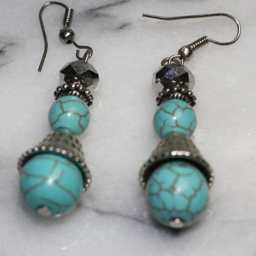 Turquoise Dangle Drop Earrings